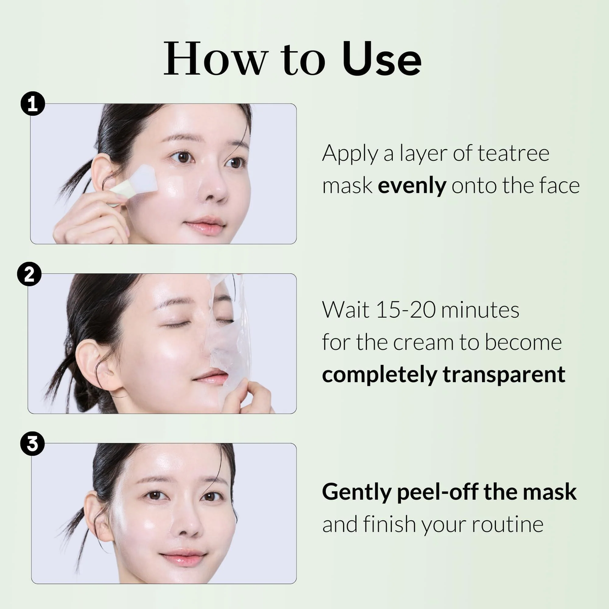 Tea Tree Wrapping Mask Skin Soothing Care Acne Prone Skin 2.4 Oz Teatree & 6 Tropical Fruit Extracts Calming Peel off Mask Korean Skincare for Face